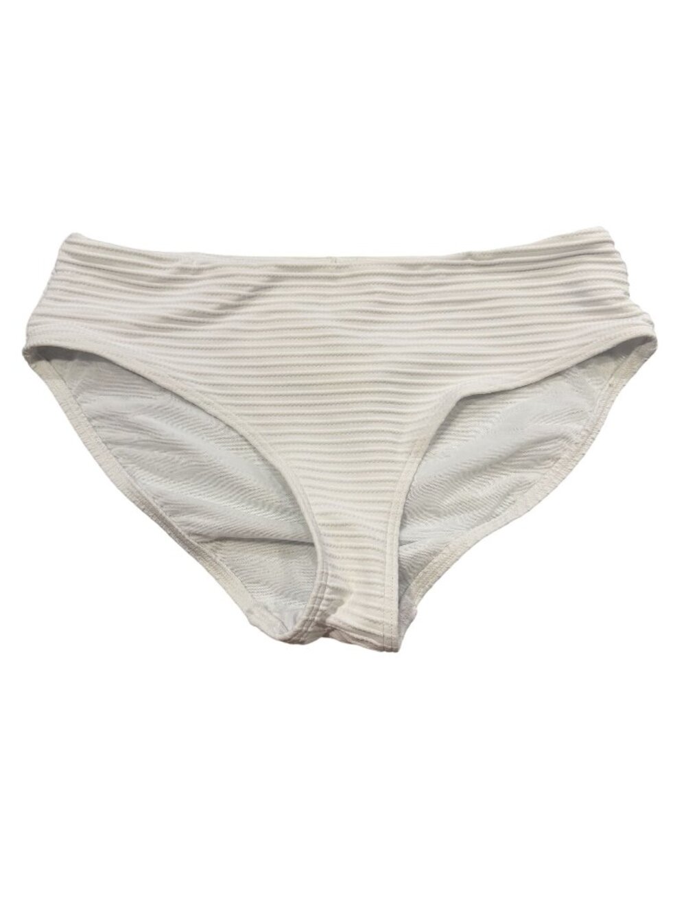 NWT Sea Level Swim White Bikini Bottoms Ribbed Texture Size 8 UPF Sunscreen Resi
